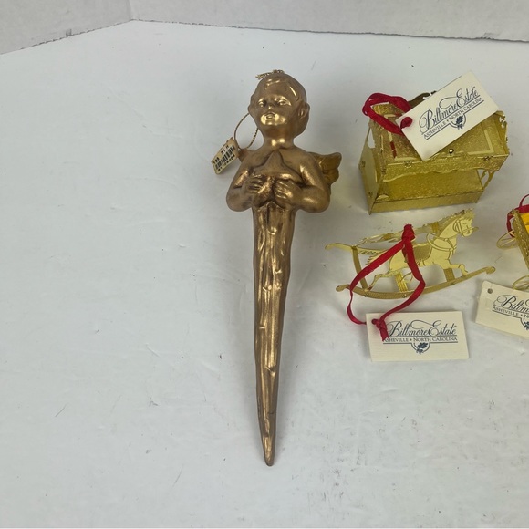 SALE-Lot of Biltmore Estate Ornaments-metal miniatures and ceramic Angel icicle - Picture 11 of 16